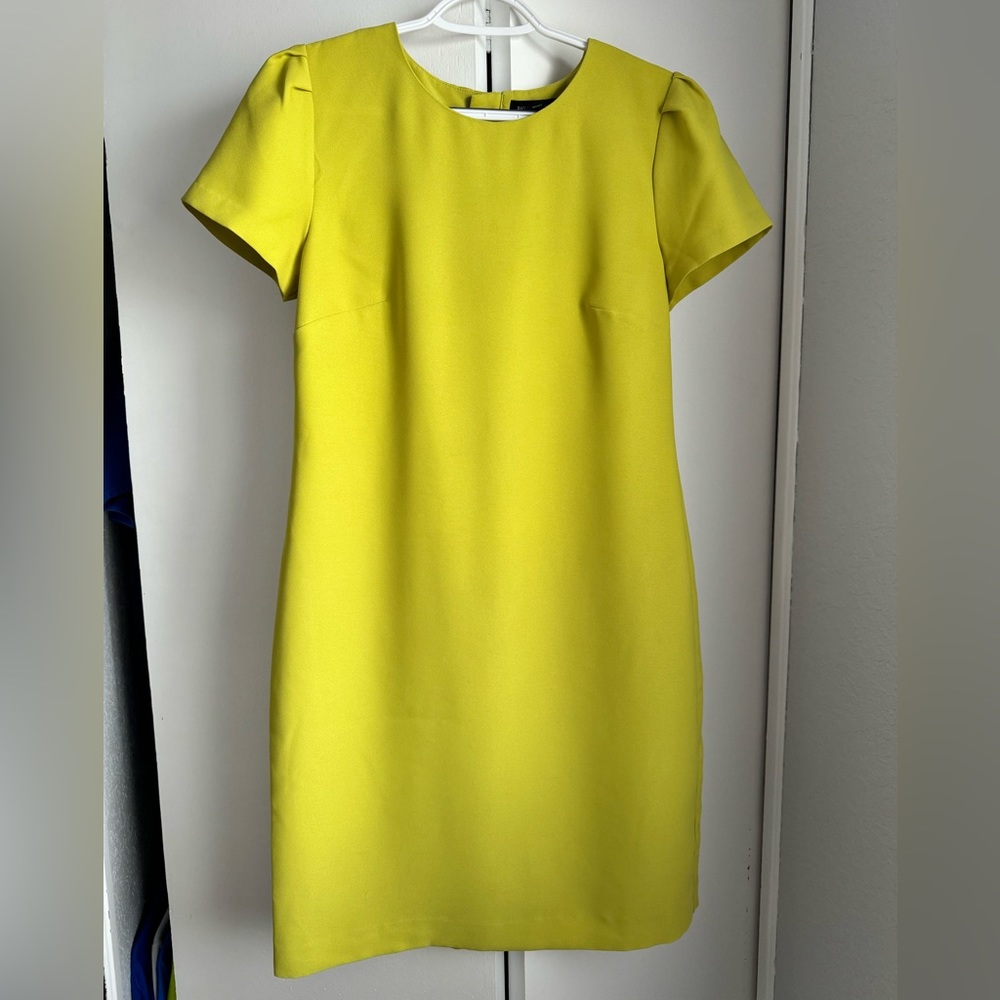 Chartreuse (yellow, green) shift dress, Banana Republic